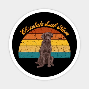 Retro Chocolate Lab Mom Magnet